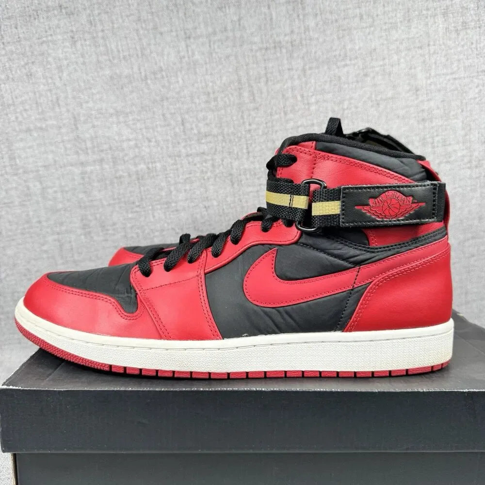 Nike Air Jordan 1 Strap High Gym Red Black Bred Sneakers Shoes Men's 13